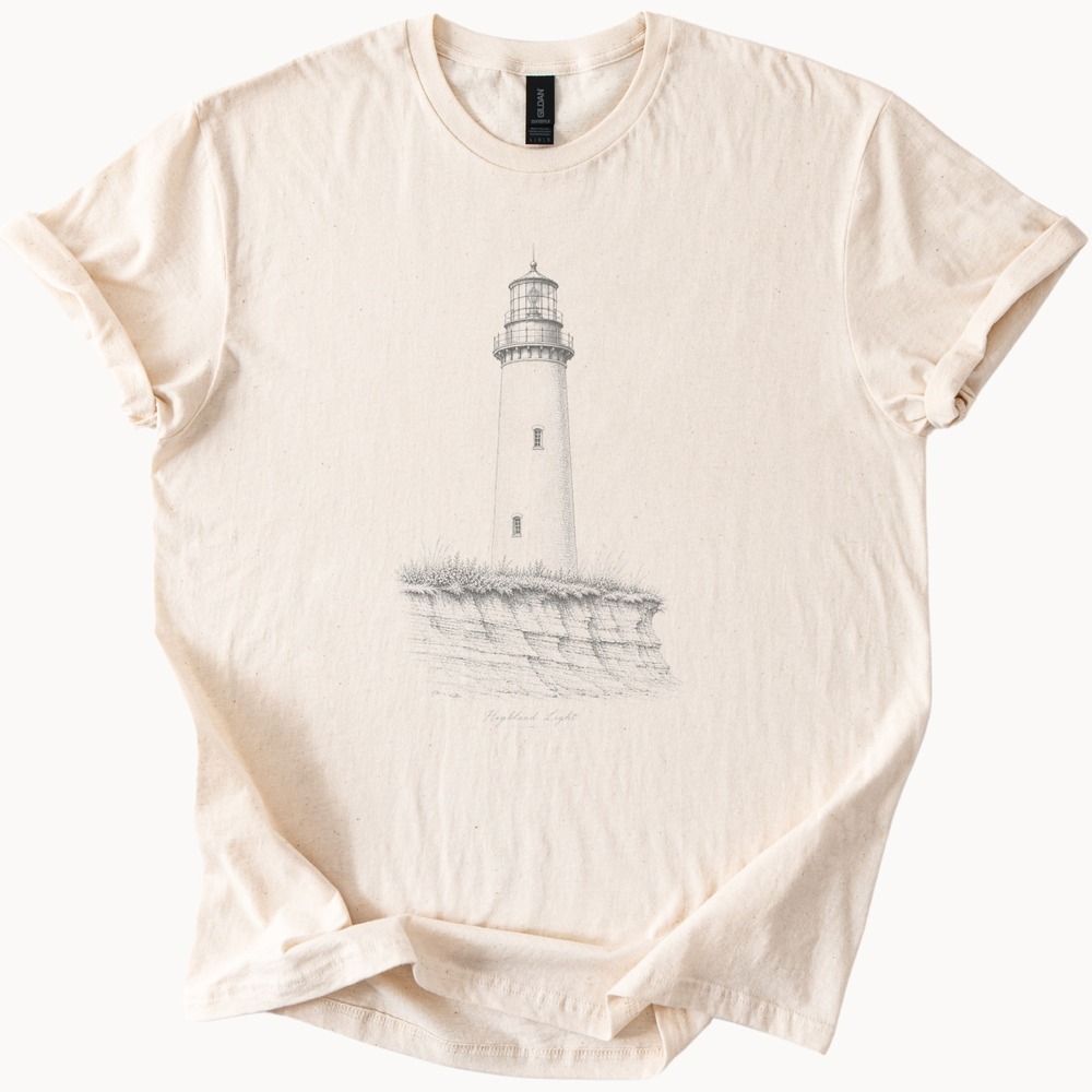Cross Hatching Lighthouse Vintage Style Shirt